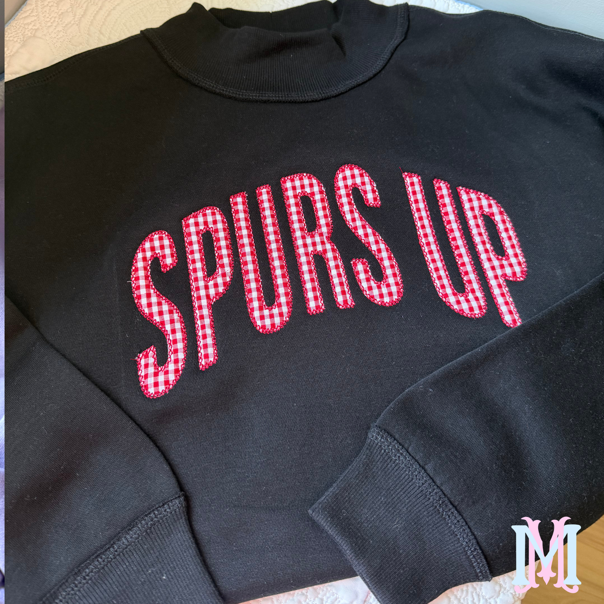Spurs Up Beach Washed Mock Neck Pullover