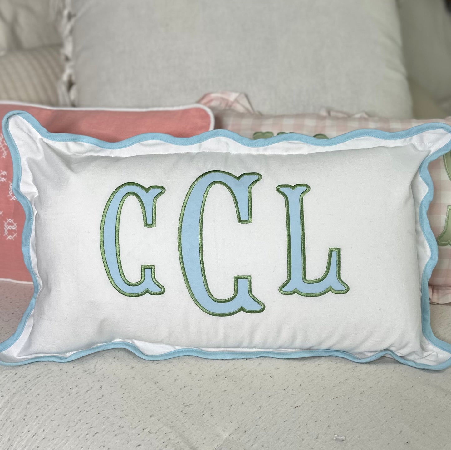 Embroidered Monogram Customized Pillow