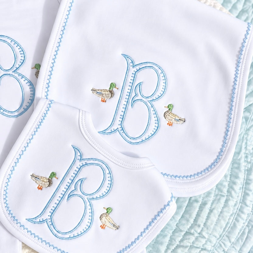 Mallard Duck Bib and Burp Cloth