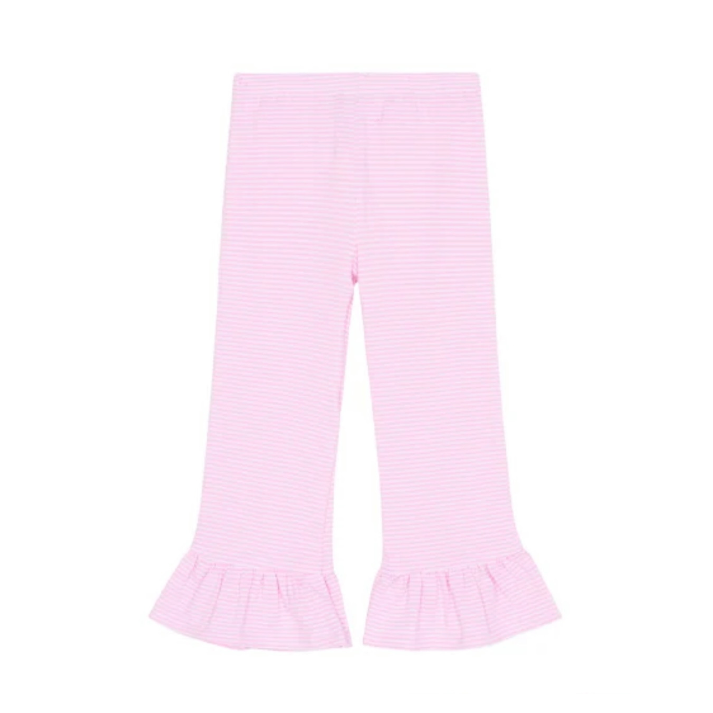 Girl's Micro-Striped Ruffle Pants