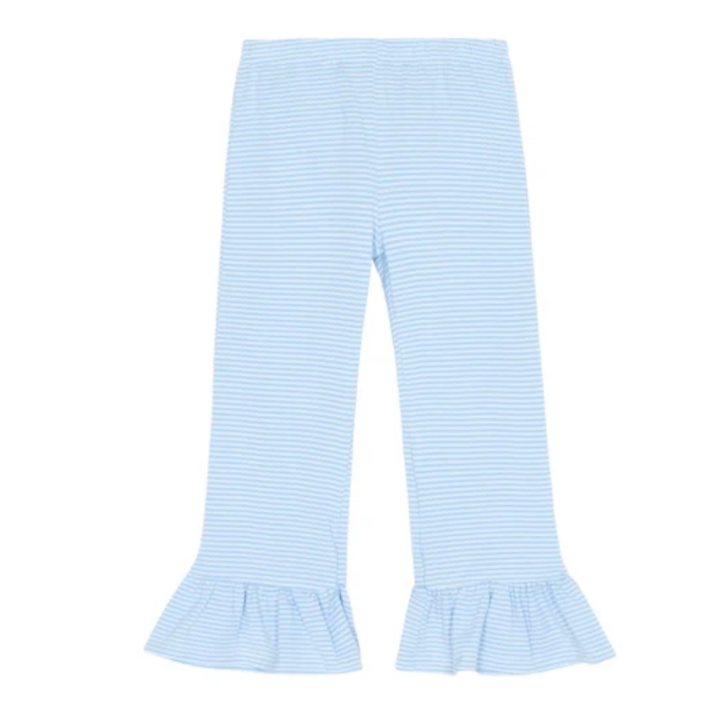 Girl's Micro-Striped Ruffle Pants