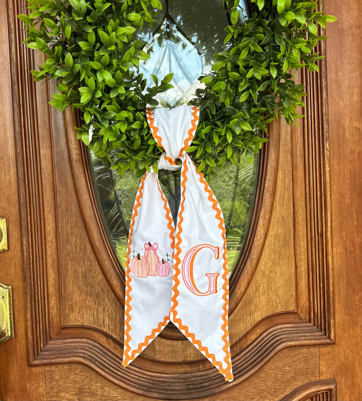 Pumpkin Wreath Sash