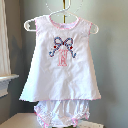 Swing Back Bloomer Set Trimmed in Pink Ricrac