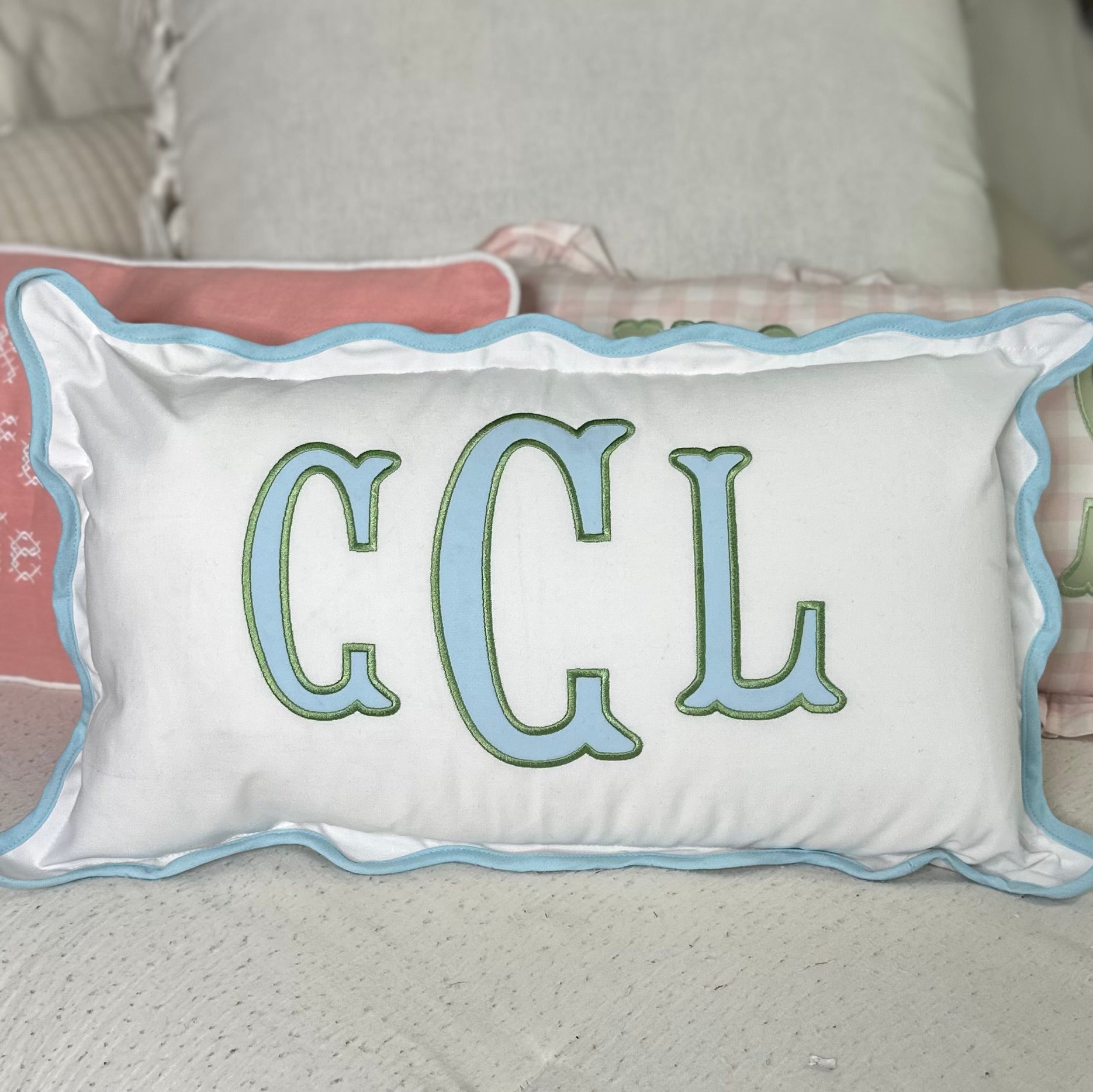 Embroidered Monogram Customized Pillow
