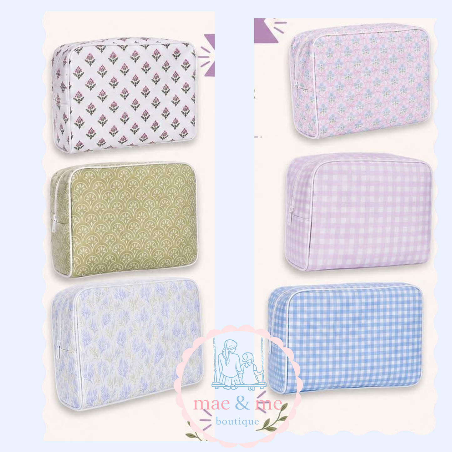 Large Wipeable Clear Pouches