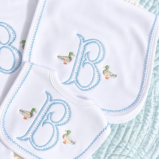 Mallard Duck Bib and Burp Cloth