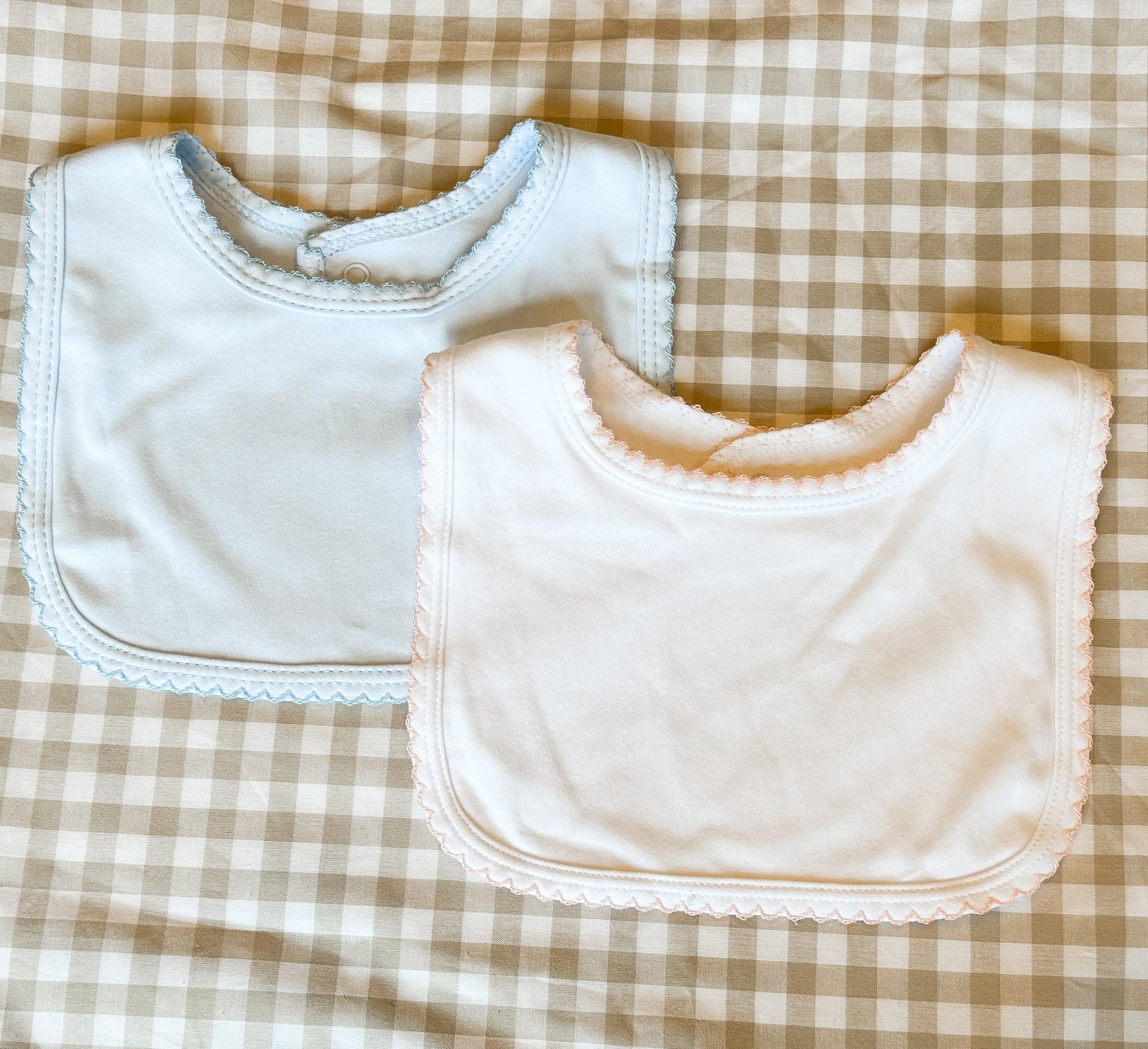 Picot Trim Cotton Bib