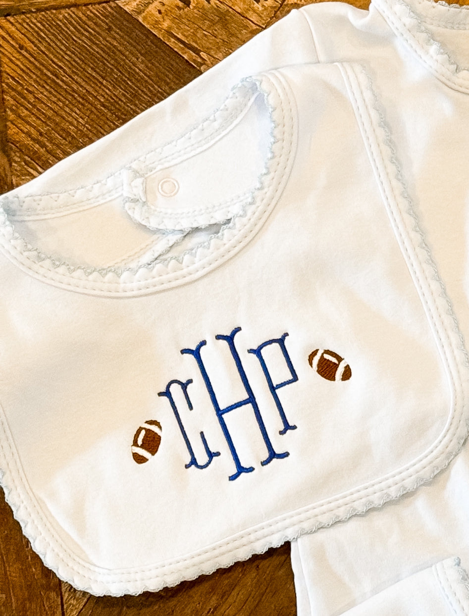 Picot Trim Cotton Bib