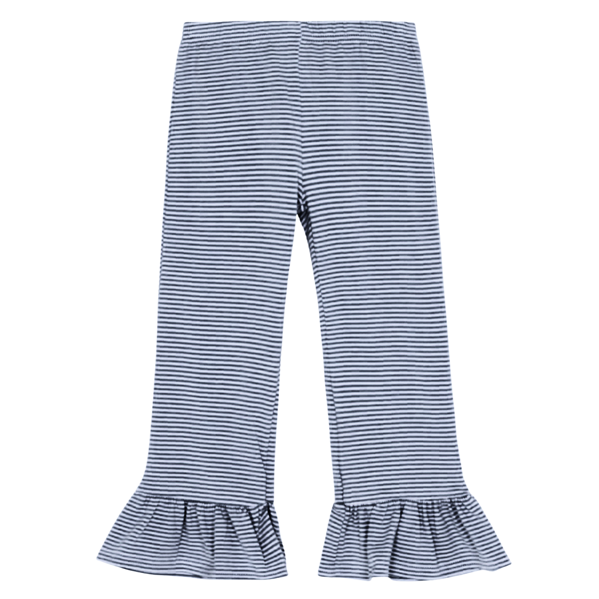 Girl's Micro-Striped Ruffle Pants - alt