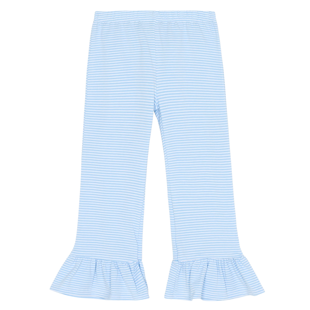Girl's Micro-Striped Ruffle Pants - alt