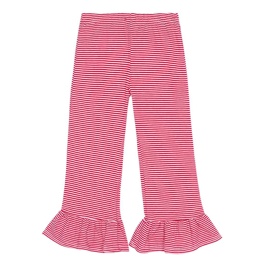 Girl's Micro-Striped Ruffle Pants
