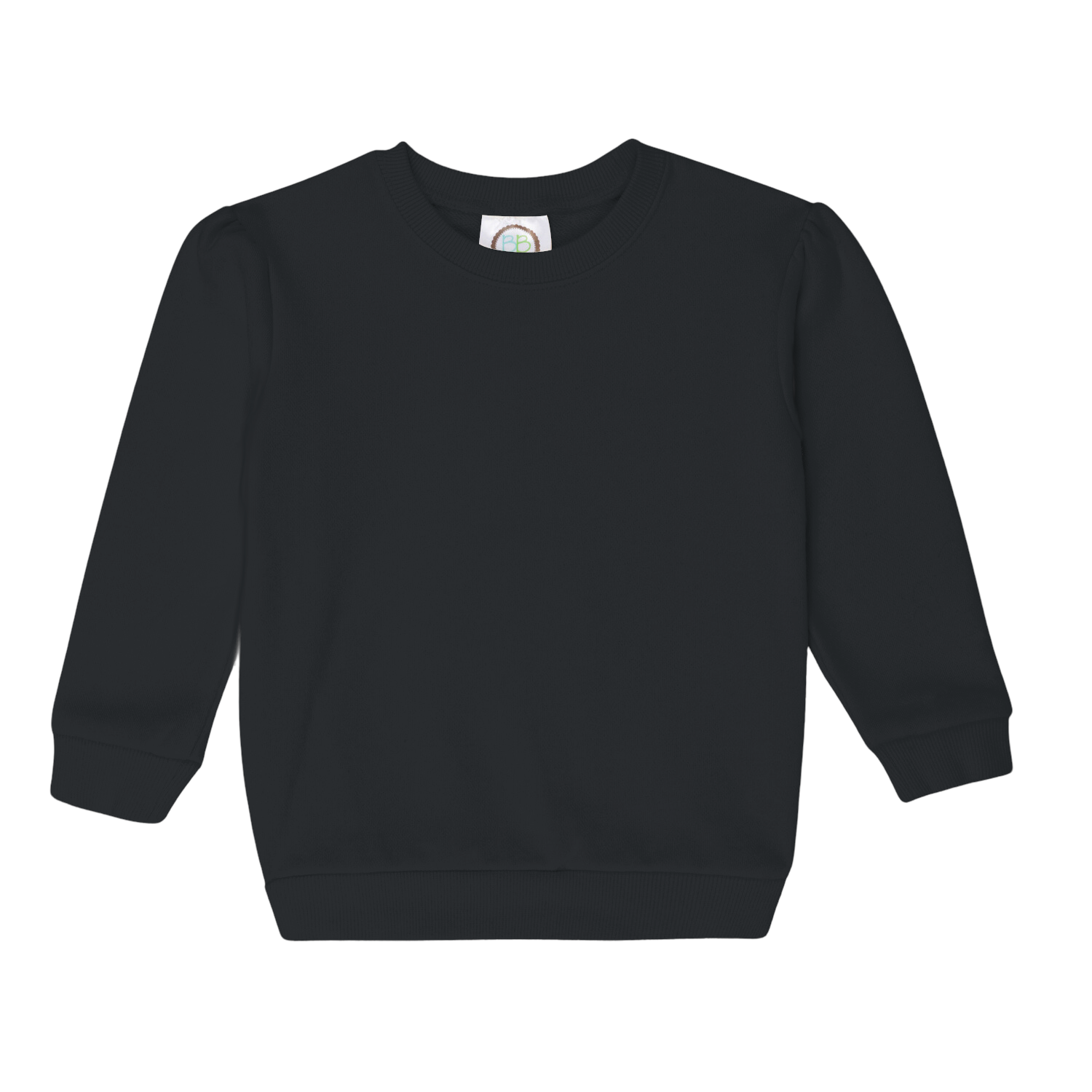 Blank Girl's Puff Sleeve Sweatshirt - black